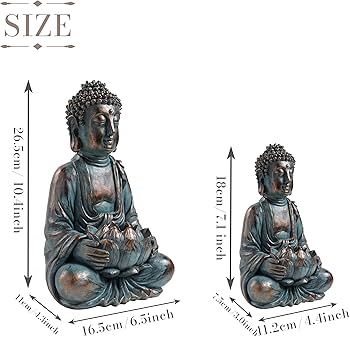 置物 pluie PIEDRA blue TERESA'S COLLECTIONS 32cm Figurka Buddy Ogród światło